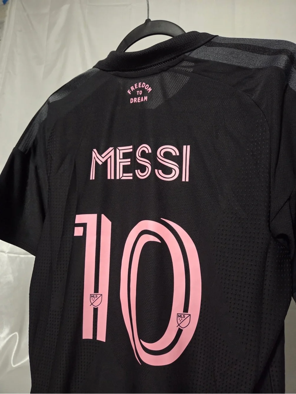 adidas Men's Black and Pink Lionel Messi Inter Miami CF Jersey